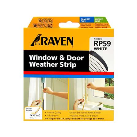 ซีลยางประตู RAVEN RP 59 WH 9-4 มม. สีขาว_1