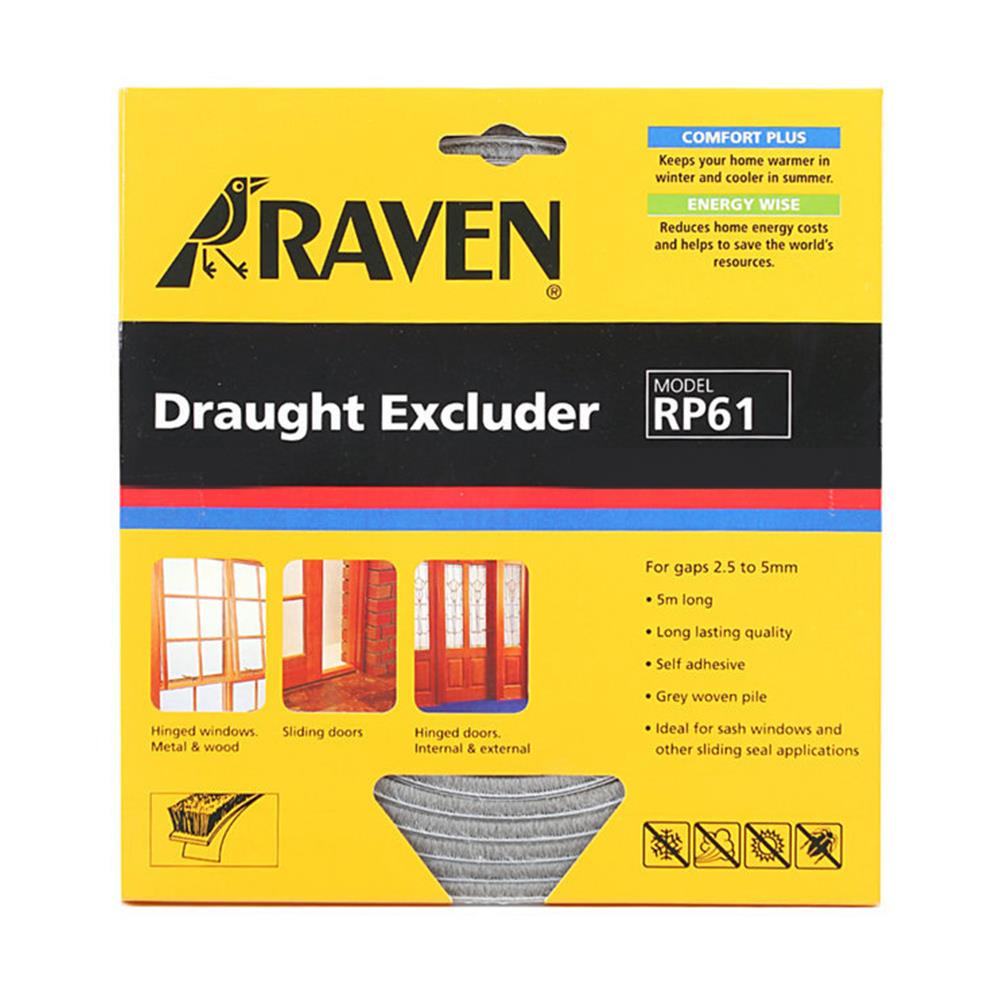 ซีลยางประตู RAVEN RP 61 2.5-5 มม. สีเทา