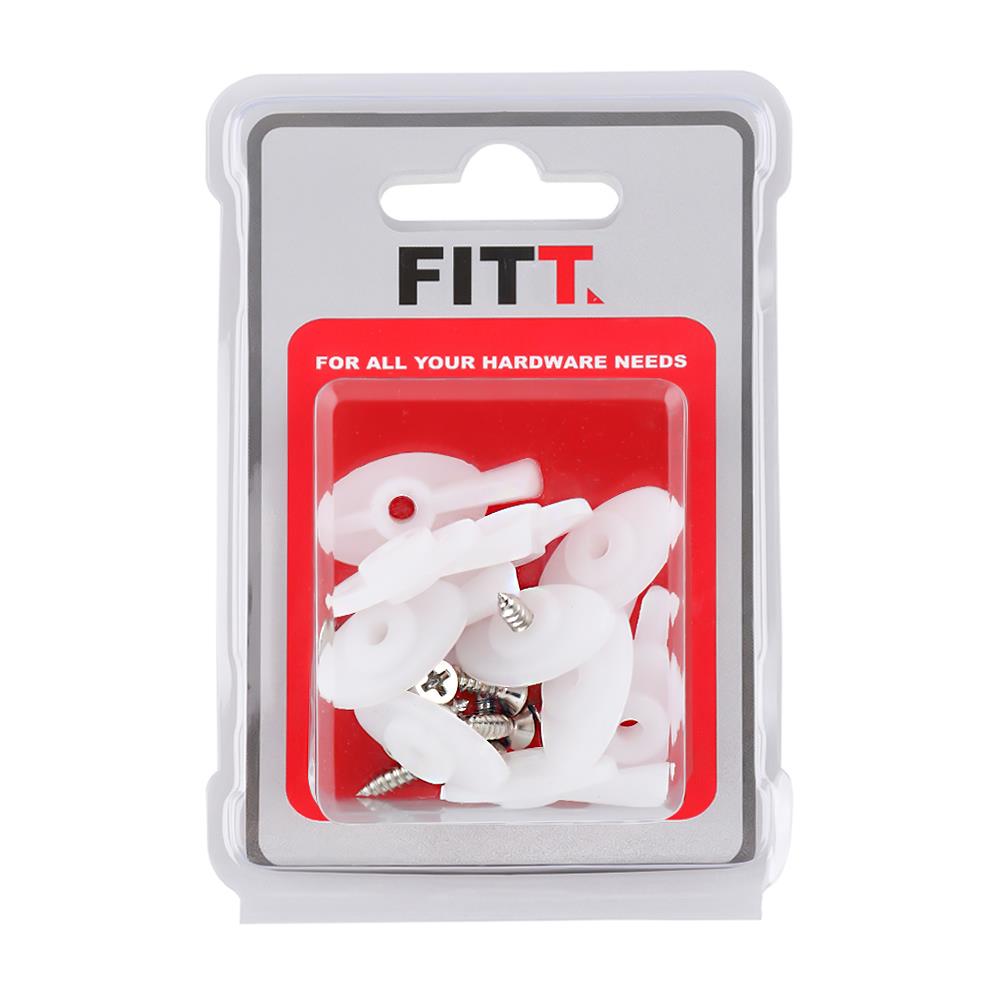 ลูกบิดมุ้งลวด FITT สีขาว 10 ชิ้น