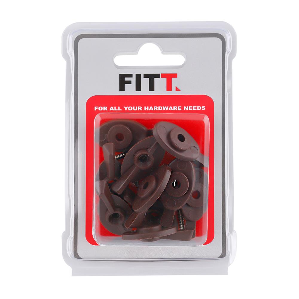 ลูกบิดมุ้งลวด FITT สีน้ำตาล 10 ชิ้น