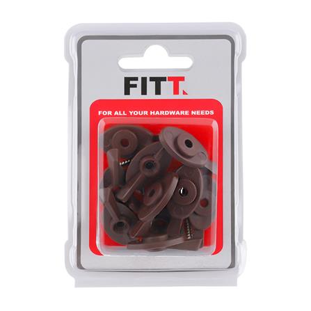 ลูกบิดมุ้งลวด FITT สีน้ำตาล 10 ชิ้น_1