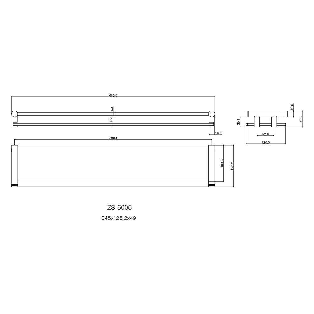 หิ้งกระจก WS ZS-5005 สเตนเลส