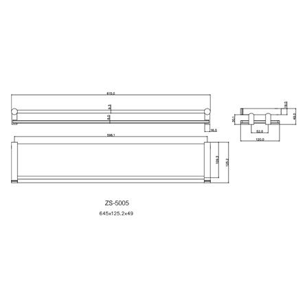 หิ้งกระจก WS ZS-5005 สเตนเลส_1