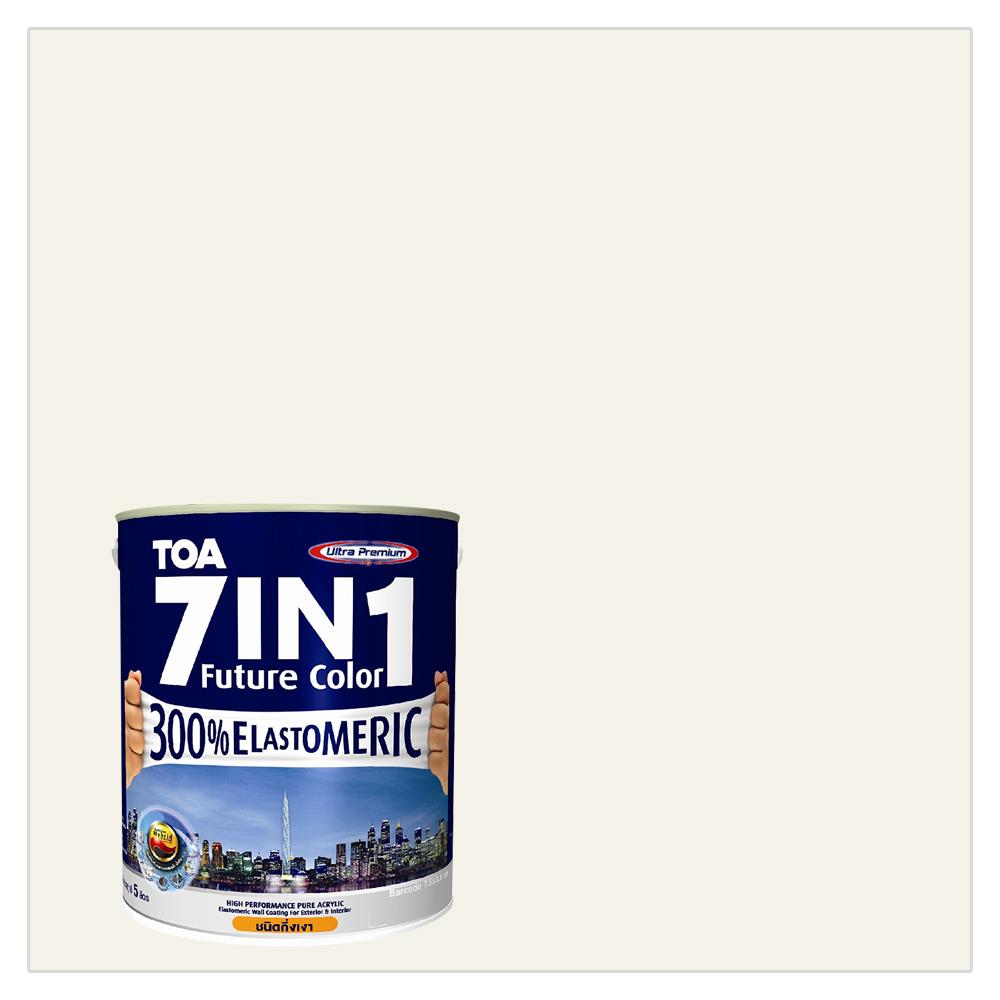 สีน้ำทาภายนอก TOA 7 IN 1 #V100 สีขาว กึ่งเงา 15 ลิตร