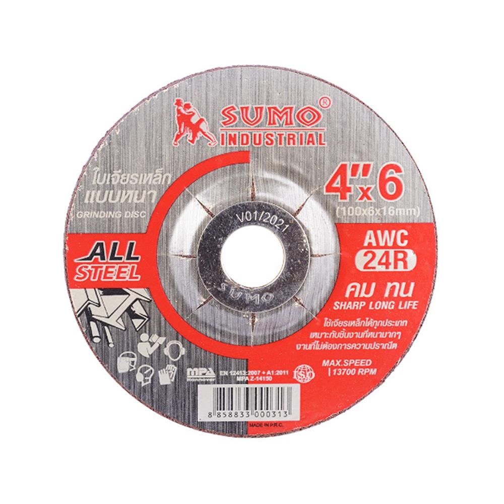 ใบเจียรเหล็กหนา SUMO AWC24R 4 นิ้ว (100X6 มม.) สีแดง