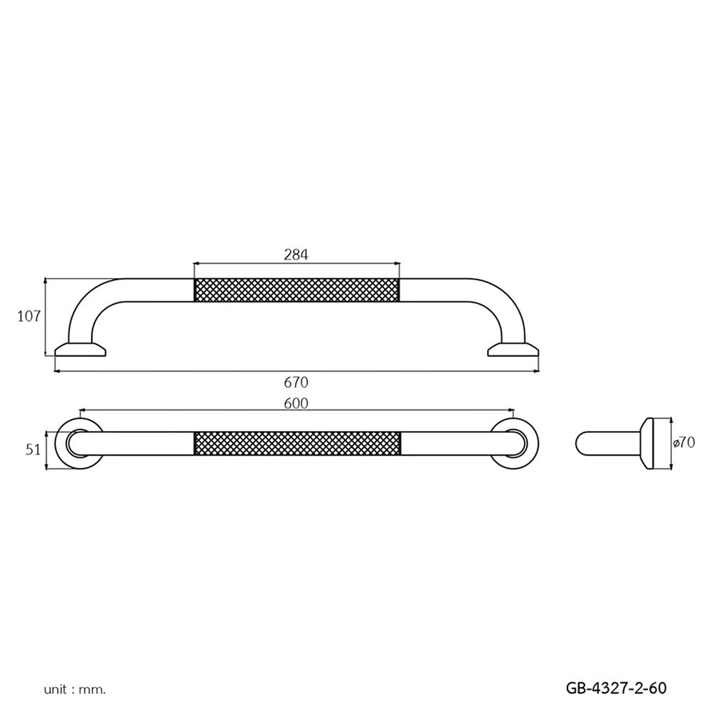 ราวมือจับพิมพ์ลาย WS GB-4327-2-60
