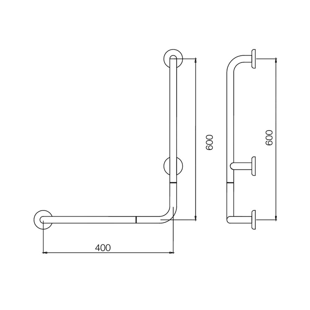 ราวจับกันลื่นตัว L WS GB-3327-3-BLR 40x60 ซม.