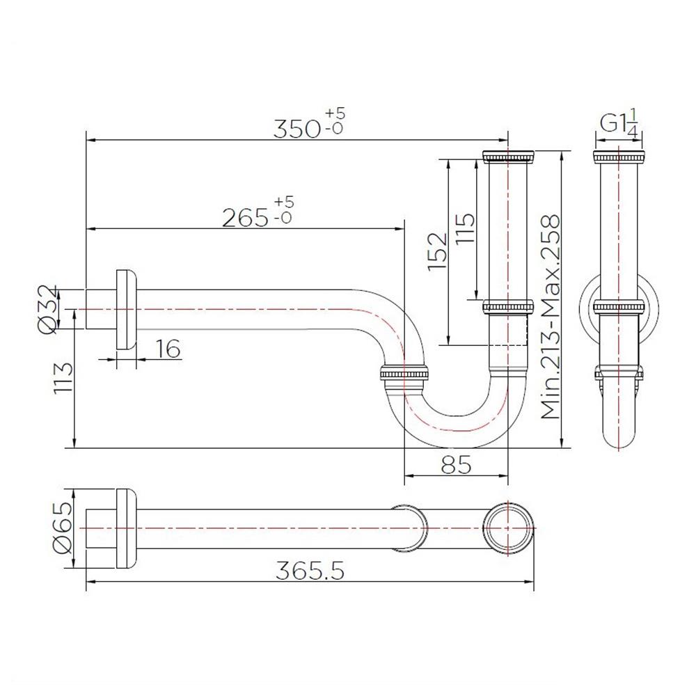 ท่อน้ำทิ้งอ่างล้างหน้าพีแทรป KARAT BAT2S-50 35 ซม.