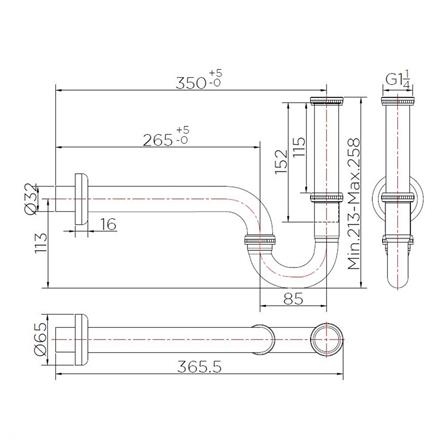 ท่อน้ำทิ้งอ่างล้างหน้าพีแทรป KARAT BAT2S-50 35 ซม._2
