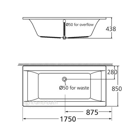 อ่างอาบน้ำ AMERICAN STANDARD TF-8190 175 ซม. สีขาว_1