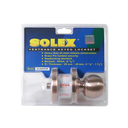 ลูกบิดหลบมุ้งลวด SOLEX 9500 ACM หัวกลม สีสีทองแดงรมดำ_1