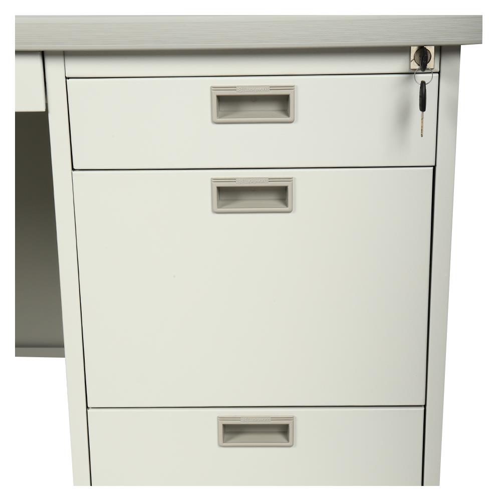 โต๊ะทำงานเหล็ก LUCKY WORLD DX-40-3-TG 120 ซม. สีเทาทราย