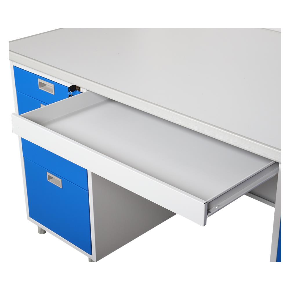 โต๊ะทำงานเหล็ก LUCKY WORLD DX-52-33-RG 159.5 ซม. สีน้ำเงิน
