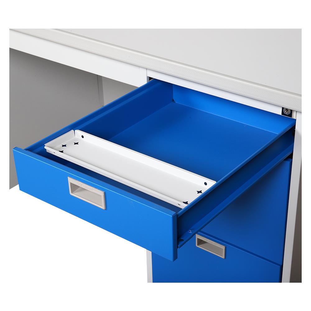 โต๊ะทำงานเหล็ก LUCKY WORLD DX-52-33-RG 159.5 ซม. สีน้ำเงิน