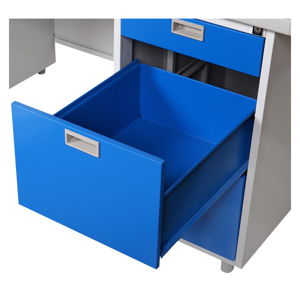 โต๊ะทำงานเหล็ก LUCKY WORLD DX-52-33-RG 159.5 ซม. สีน้ำเงิน