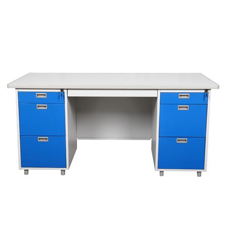 โต๊ะทำงานเหล็ก LUCKY WORLD DX-52-33-RG 159.5 ซม. สีน้ำเงิน_1