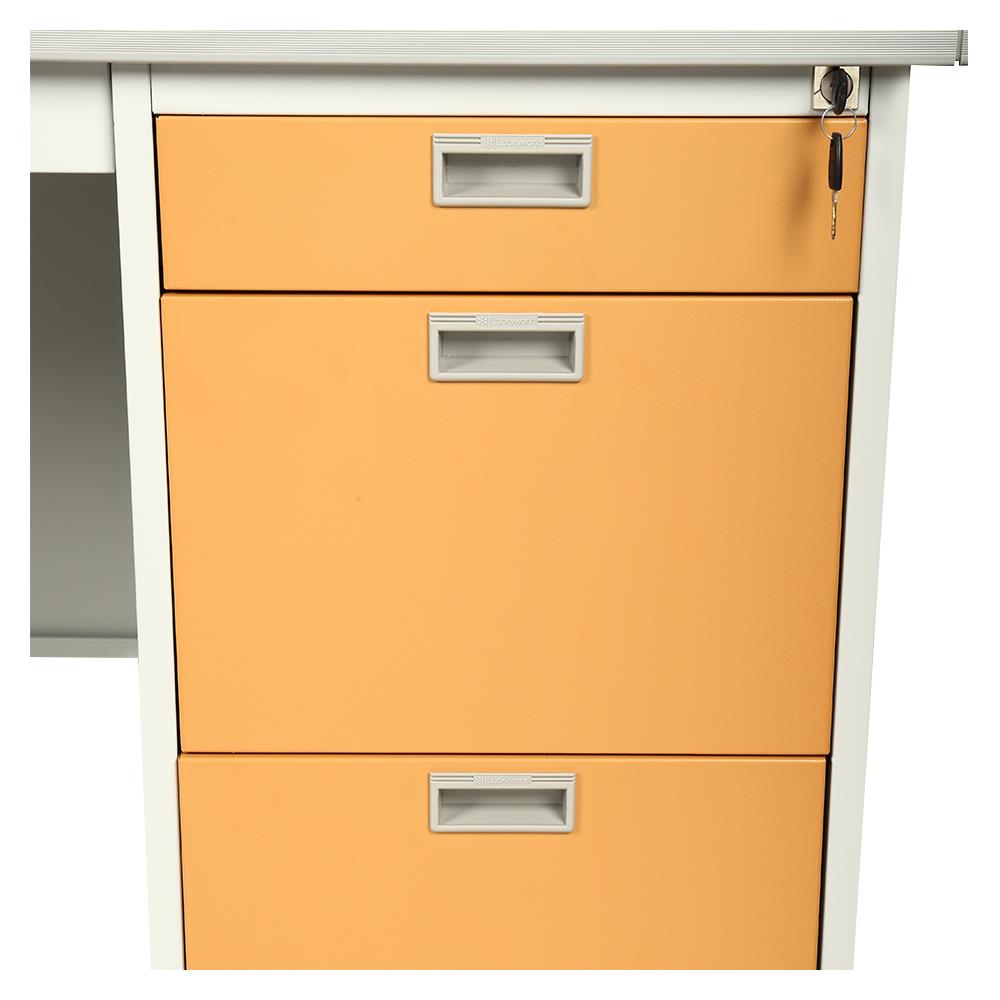 โต๊ะทำงานเหล็ก LUCKY WORLD DX-40-3-EG 120 ซม. สีน้ำตาล