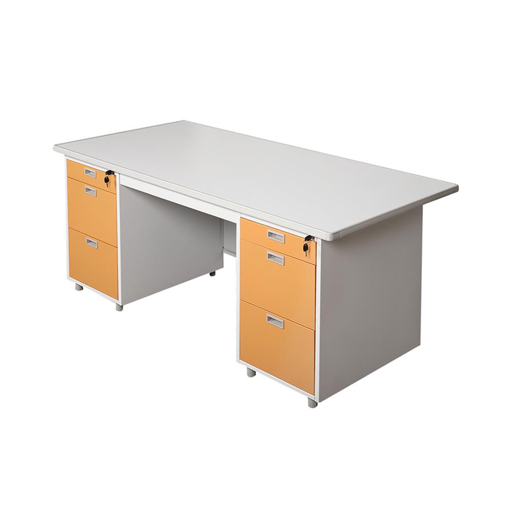 โต๊ะทำงานเหล็ก LUCKY WORLD DX-52-33-EG 159.5 ซม. สีน้ำตาล