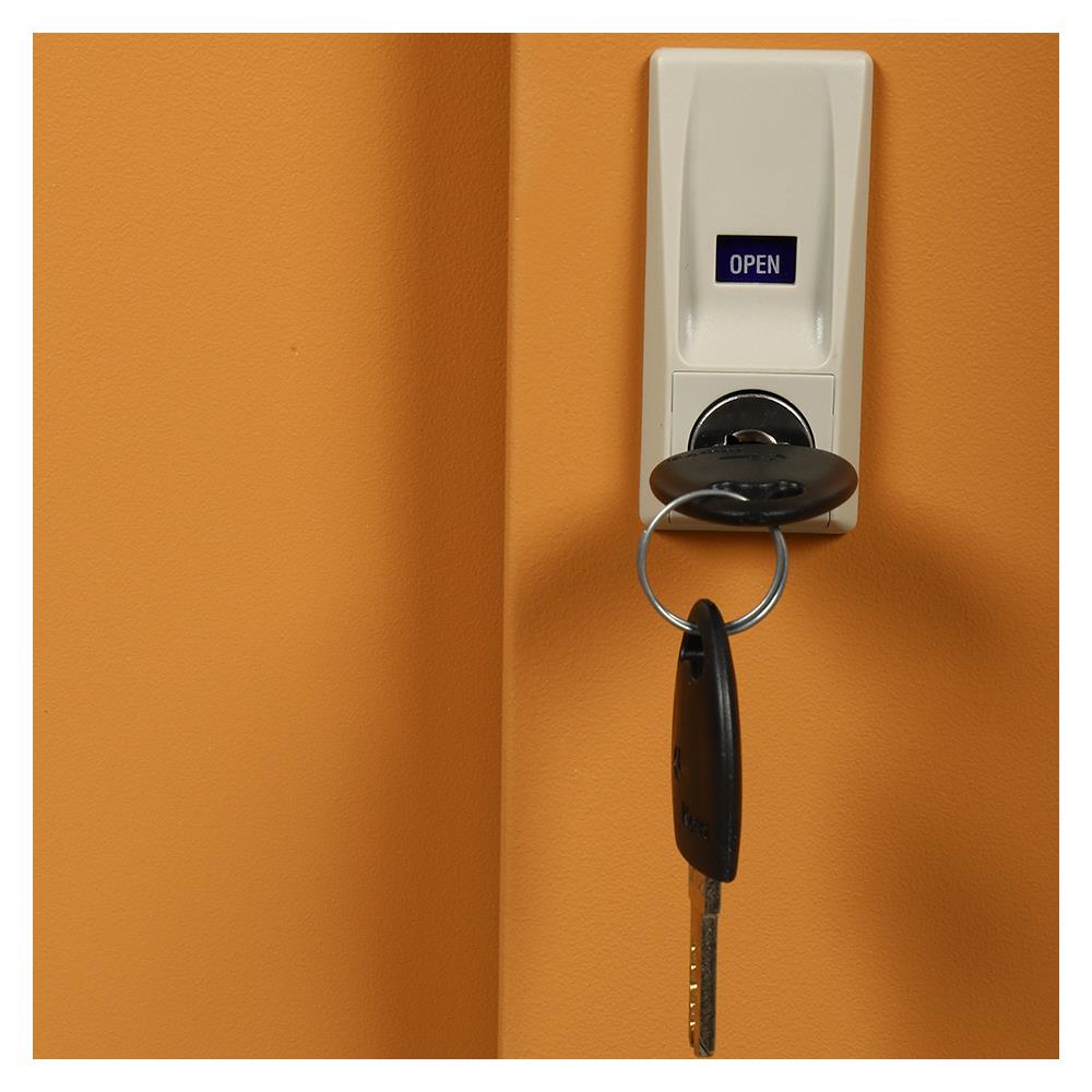 ตู้เหล็กบานเลื่อนทึบ LUCKY WORLD KSS-150-EG สีน้ำตาล