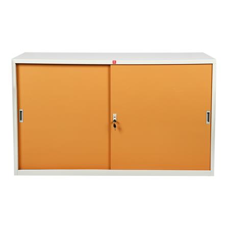 ตู้เหล็กบานเลื่อนทึบ LUCKY WORLD KSS-150-EG สีน้ำตาล_1