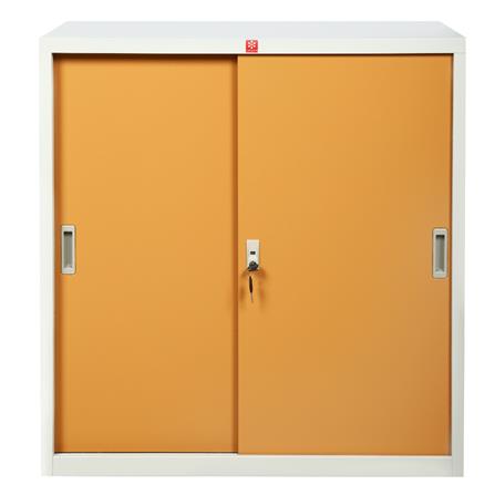 ตู้เหล็ก บานเลื่อนทึบ LUCKY WORLD KSS-90-EG สีน้ำตาล_1