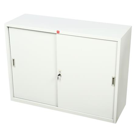 ตู้เหล็กบานเลื่อนทึบ LUCKY WORLD KSS-120-TG สีเทาทราย_1