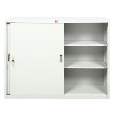 ตู้เหล็กบานเลื่อนทึบ LUCKY WORLD KSS-120-TG สีเทาทราย_2