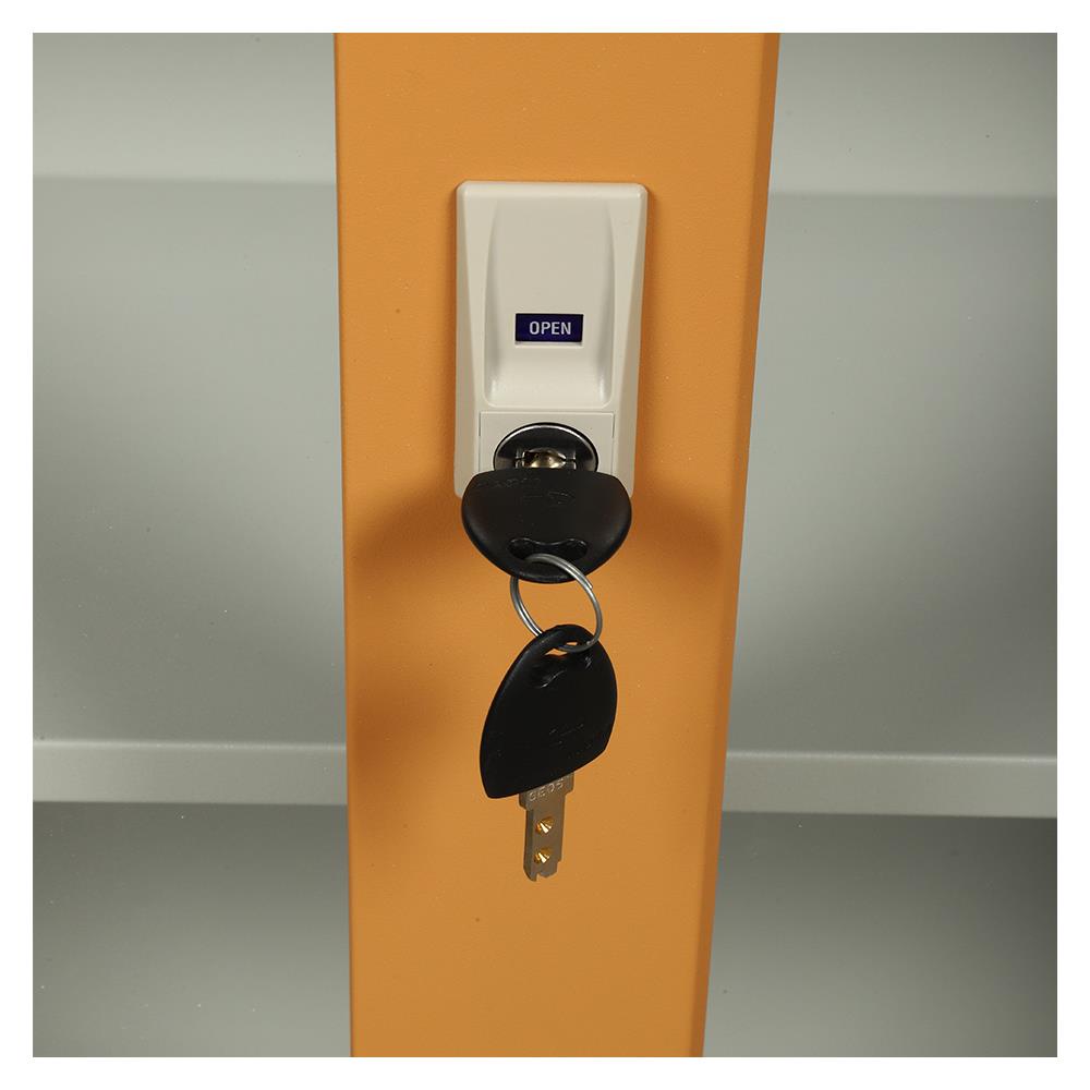 ตู้เหล็กบานเลื่อนกระจก LUCKY WORLD KSG-150-EG สีน้ำตาล