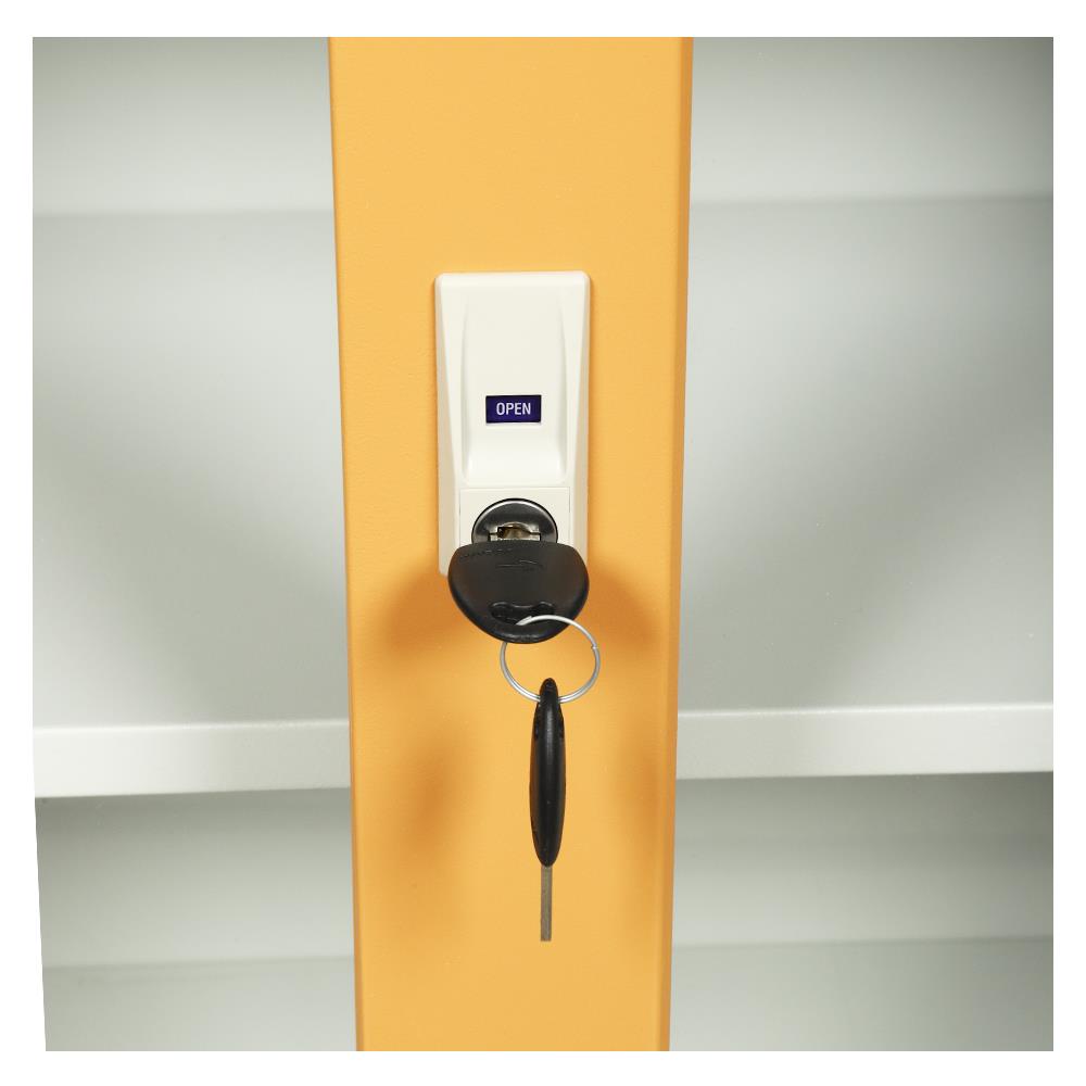 ตู้เหล็กบานเลื่อนกระจก LUCKY WORLD KSG-120-EG สีน้ำตาล