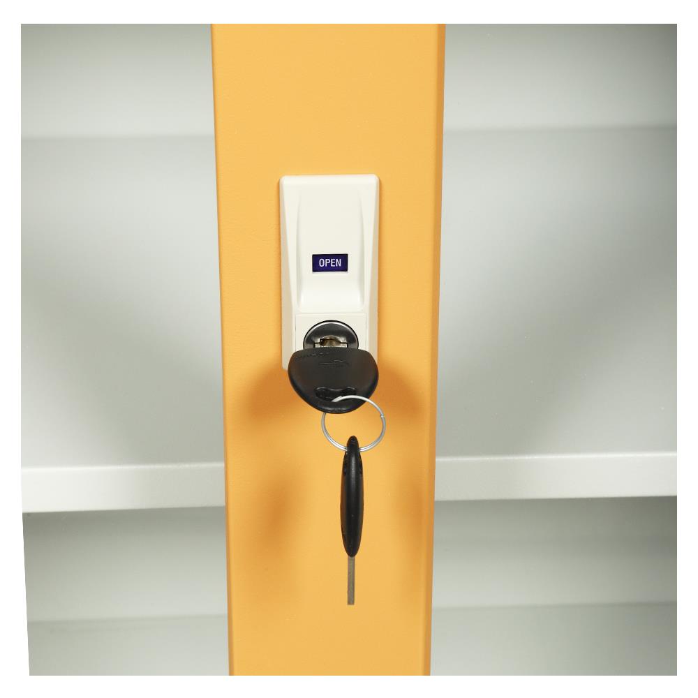 ตู้เหล็กบานเลื่อนกระจก LUCKY WORLD KSG-90-EG สีน้ำตาล