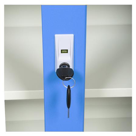 ตู้เหล็กบานเลื่อนกระจก LUCKY WORLD KSG-90-RG สีน้ำเงิน_3