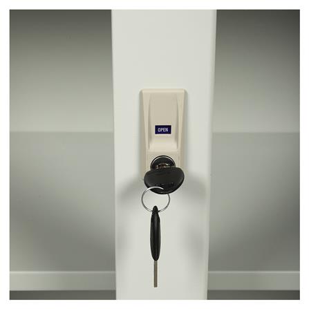 ตู้เหล็กบานเลื่อนกระจก LUCKY WORLD KSG-150-TG สีเทาทราย_4