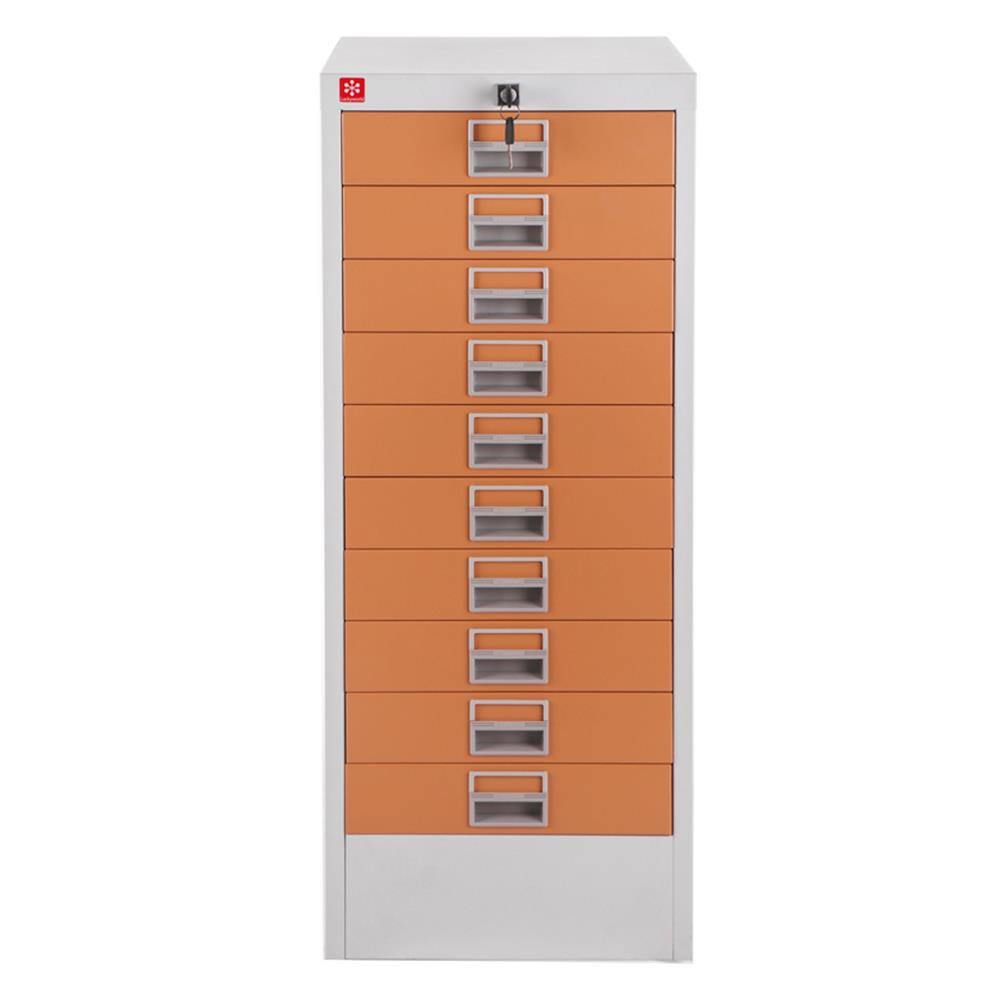 ตู้ลิ้นชักเหล็ก 10 ลิ้นชัก LUCKY WORLD CDX-10-EG สีน้ำตาล