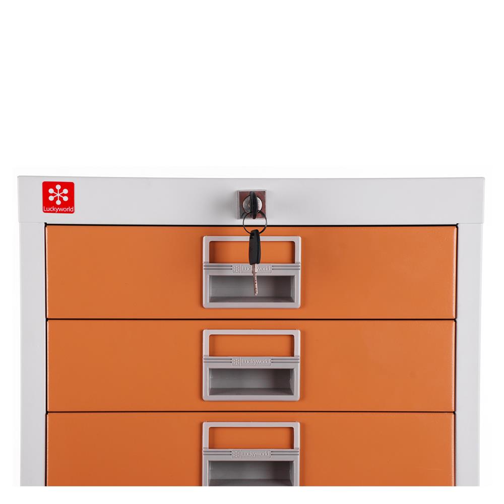 ตู้ลิ้นชักเหล็ก 10 ลิ้นชัก LUCKY WORLD CDX-10-EG สีน้ำตาล
