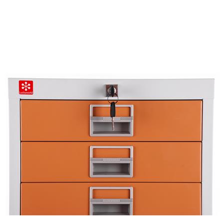 ตู้ลิ้นชักเหล็ก 10 ลิ้นชัก LUCKY WORLD CDX-10-EG สีน้ำตาล_2