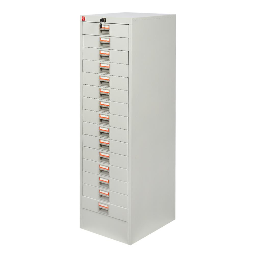 ตู้ลิ้นชักเหล็ก 15 ลิ้นชัก LUCKY WORLD CDX-15-TG สีเทาทราย