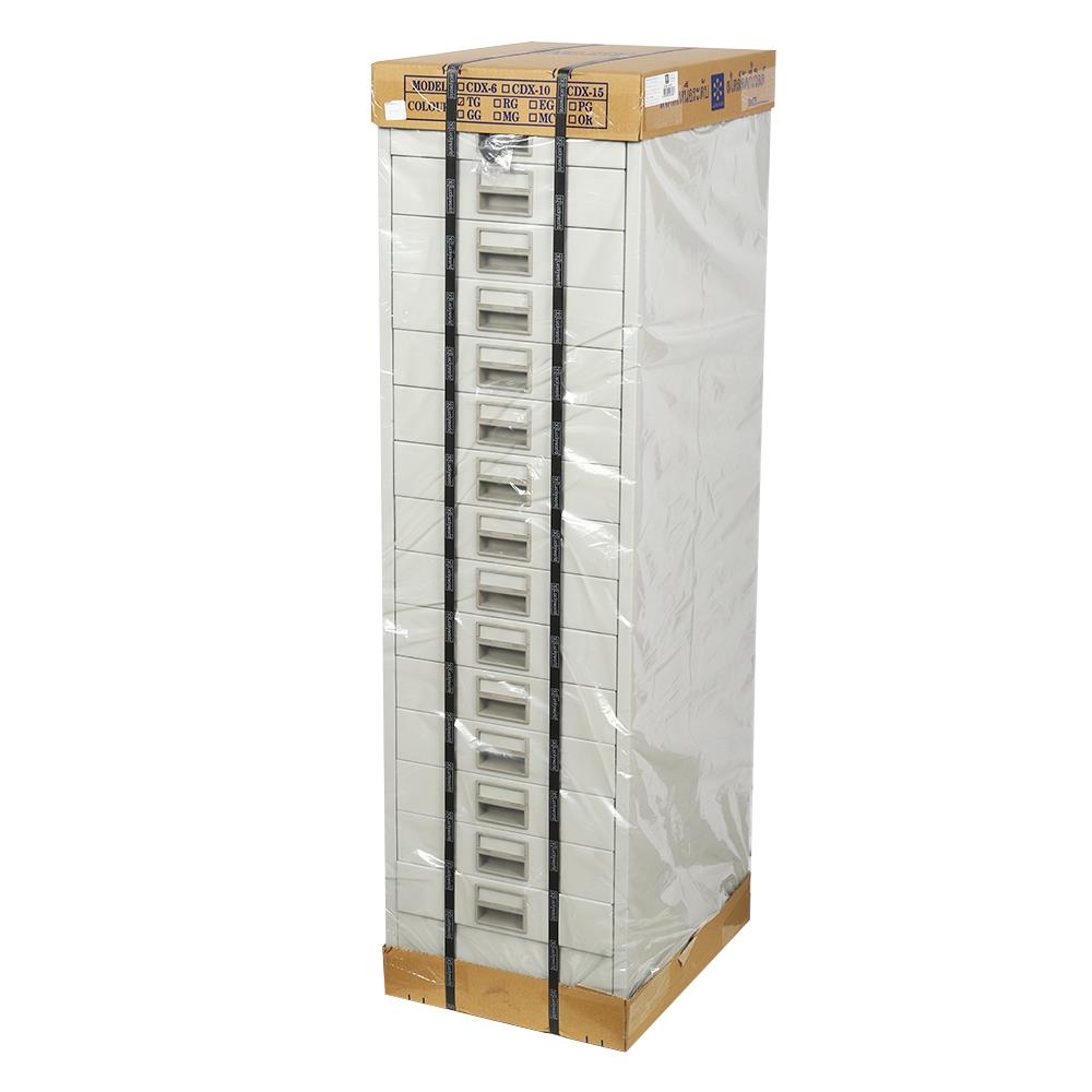 ตู้ลิ้นชักเหล็ก 15 ลิ้นชัก LUCKY WORLD CDX-15-TG สีเทาทราย