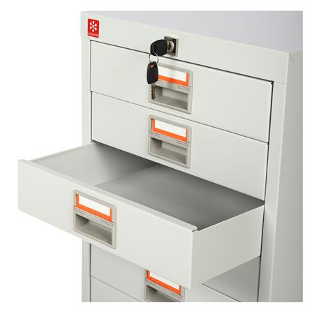 ตู้ลิ้นชักเหล็ก 15 ลิ้นชัก LUCKY WORLD CDX-15-TG สีเทาทราย_2