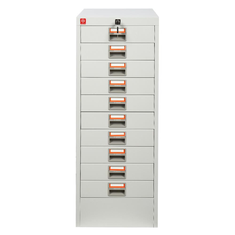 ตู้ลิ้นชักเหล็ก 10 ลิ้นชัก LUCKY WORLD CDX-10-TG สีเทาทราย