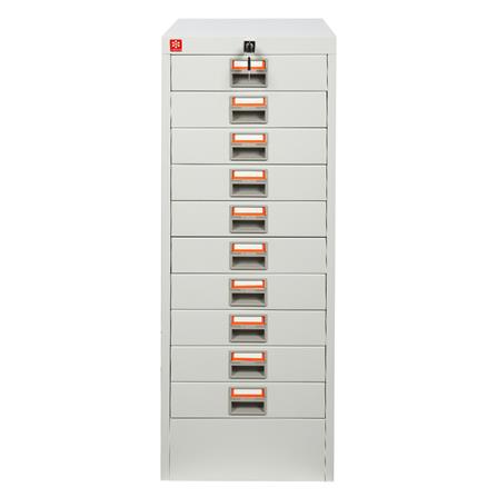 ตู้ลิ้นชักเหล็ก 10 ลิ้นชัก LUCKY WORLD CDX-10-TG สีเทาทราย_1