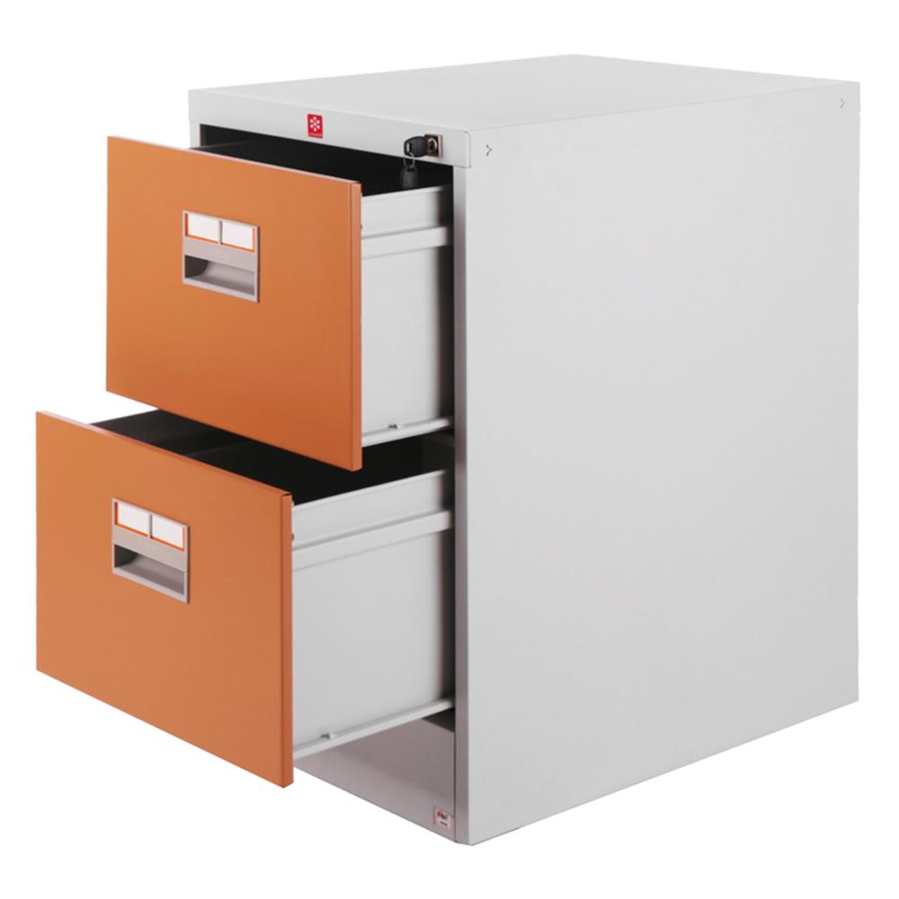 ตู้ลิ้นชักเหล็ก 2 ลิ้นชัก LUCKY WORLD KCDX-2-EG สีน้ำตาล