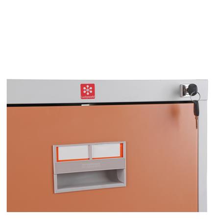 ตู้ลิ้นชักเหล็ก 2 ลิ้นชัก LUCKY WORLD KCDX-2-EG สีน้ำตาล_4