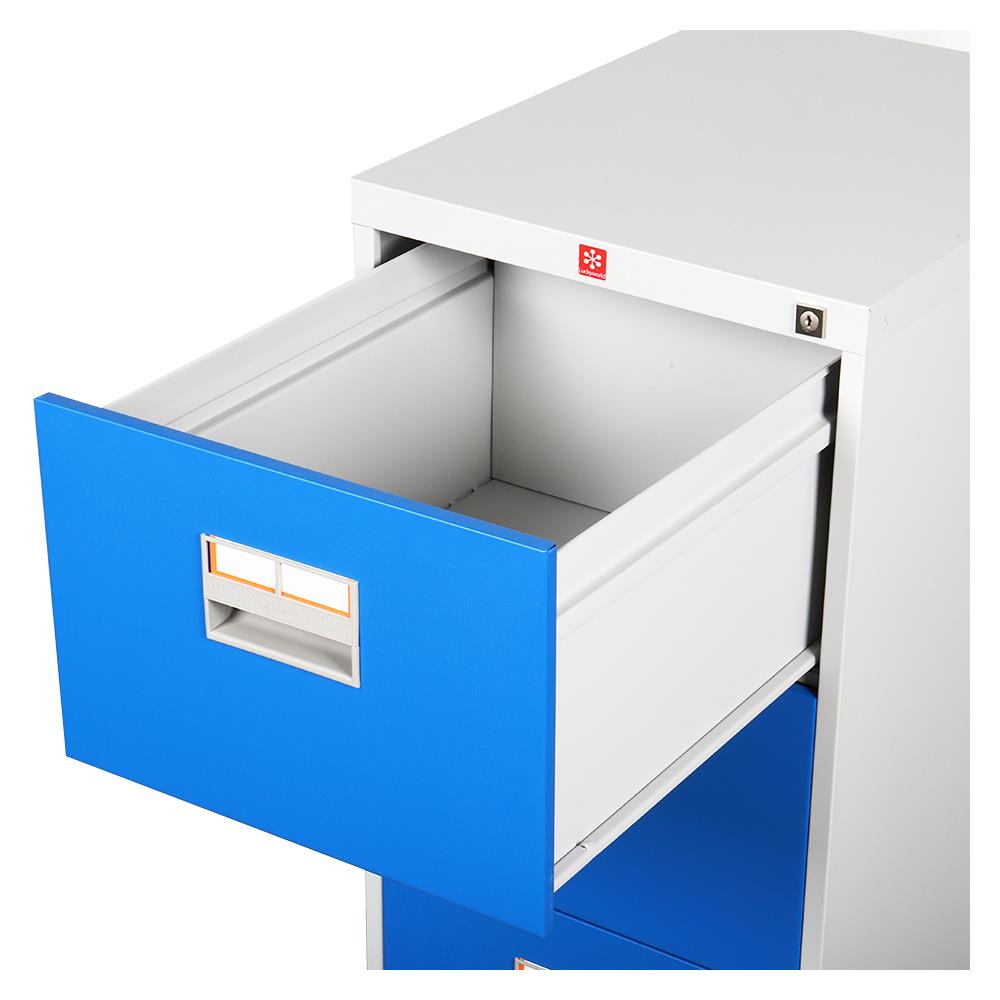 ตู้ลิ้นชักเหล็ก 4 ลิ้นชัก LUCKY WORLD KCDX-4-RG สีน้ำเงิน