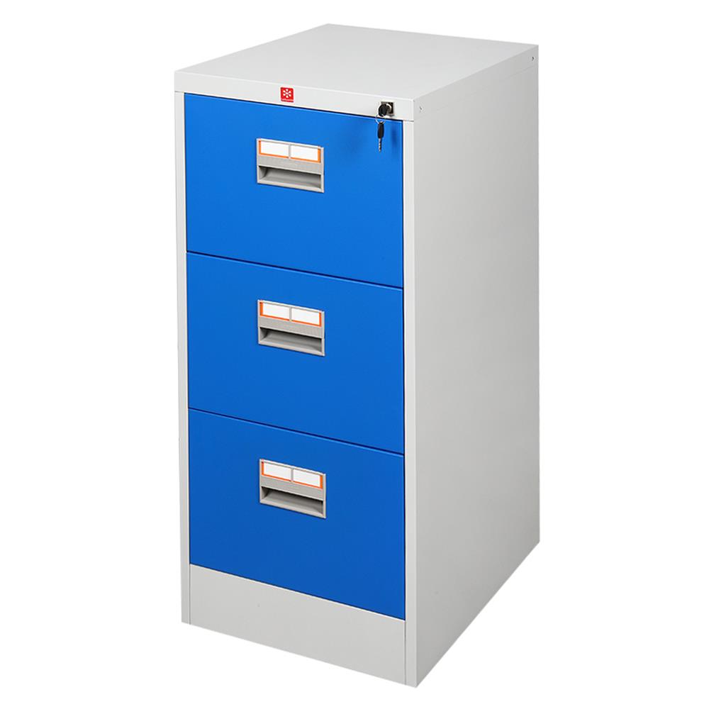 ตู้ลิ้นชักเหล็ก 3 ลิ้นชัก LUCKY WORLD KCDX-3-RG สีน้ำเงิน