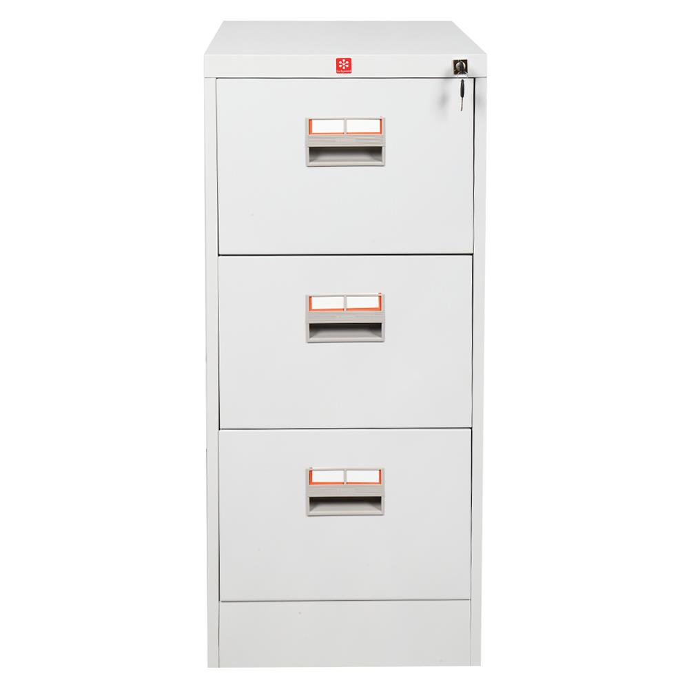 ตู้ลิ้นชักเหล็ก 3 ลิ้นชัก LUCKY WORLD KCDX-3-TG สีเทาทราย