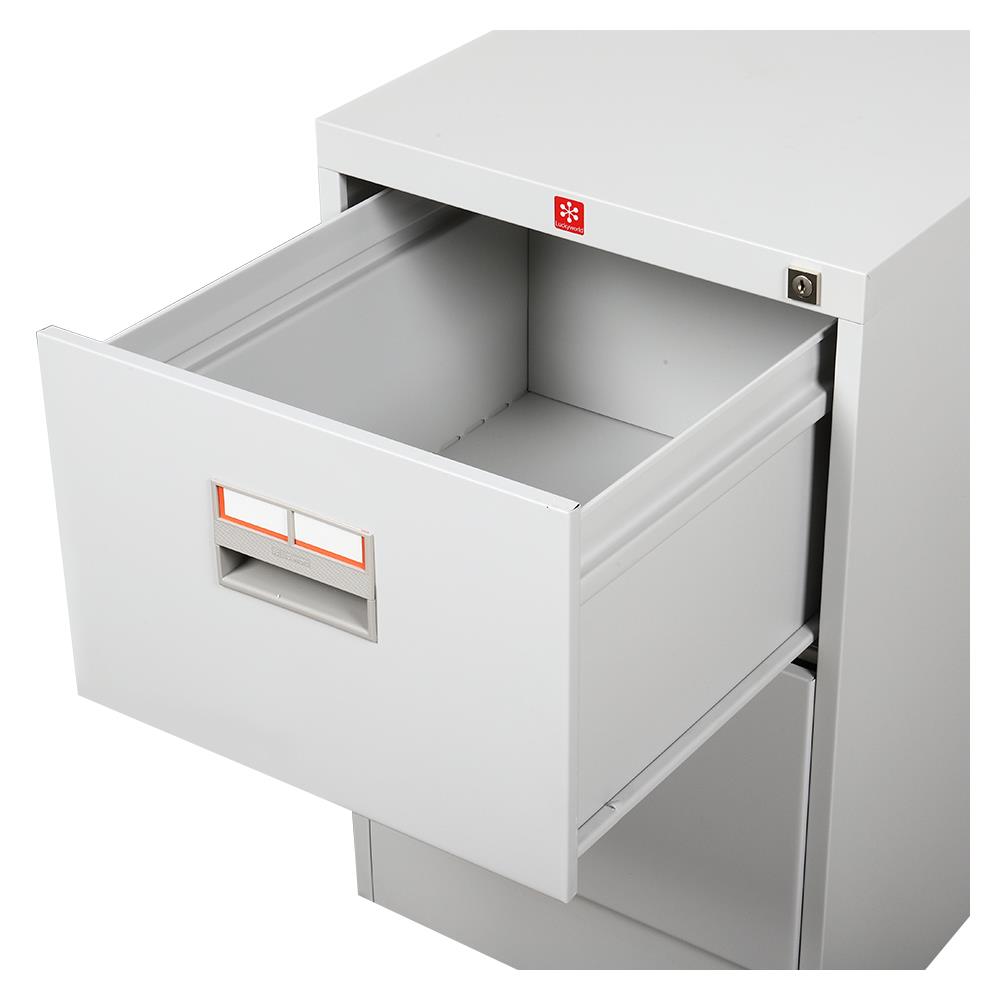 ตู้ลิ้นชักเหล็ก 2 ลิ้นชัก LUCKY WORLD KCDX-2-TG สีเทาทราย