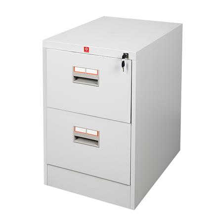 ตู้ลิ้นชักเหล็ก 2 ลิ้นชัก LUCKY WORLD KCDX-2-TG สีเทาทราย