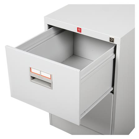 ตู้ลิ้นชักเหล็ก 2 ลิ้นชัก LUCKY WORLD KCDX-2-TG สีเทาทราย_4