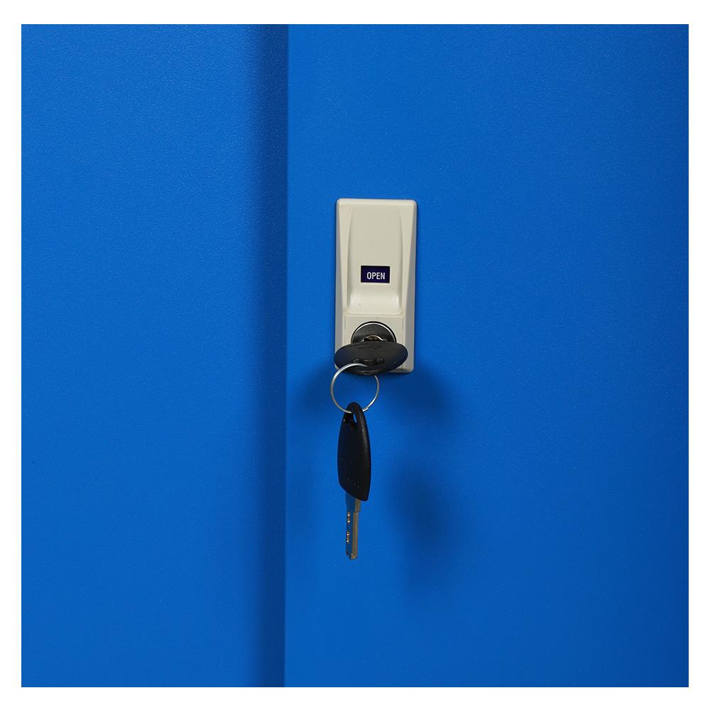 ตู้เหล็กบานเลื่อนทึบ LUCKY WORLD KSS-90-RG สีน้ำเงิน