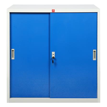 ตู้เหล็กบานเลื่อนทึบ LUCKY WORLD KSS-90-RG สีน้ำเงิน_0